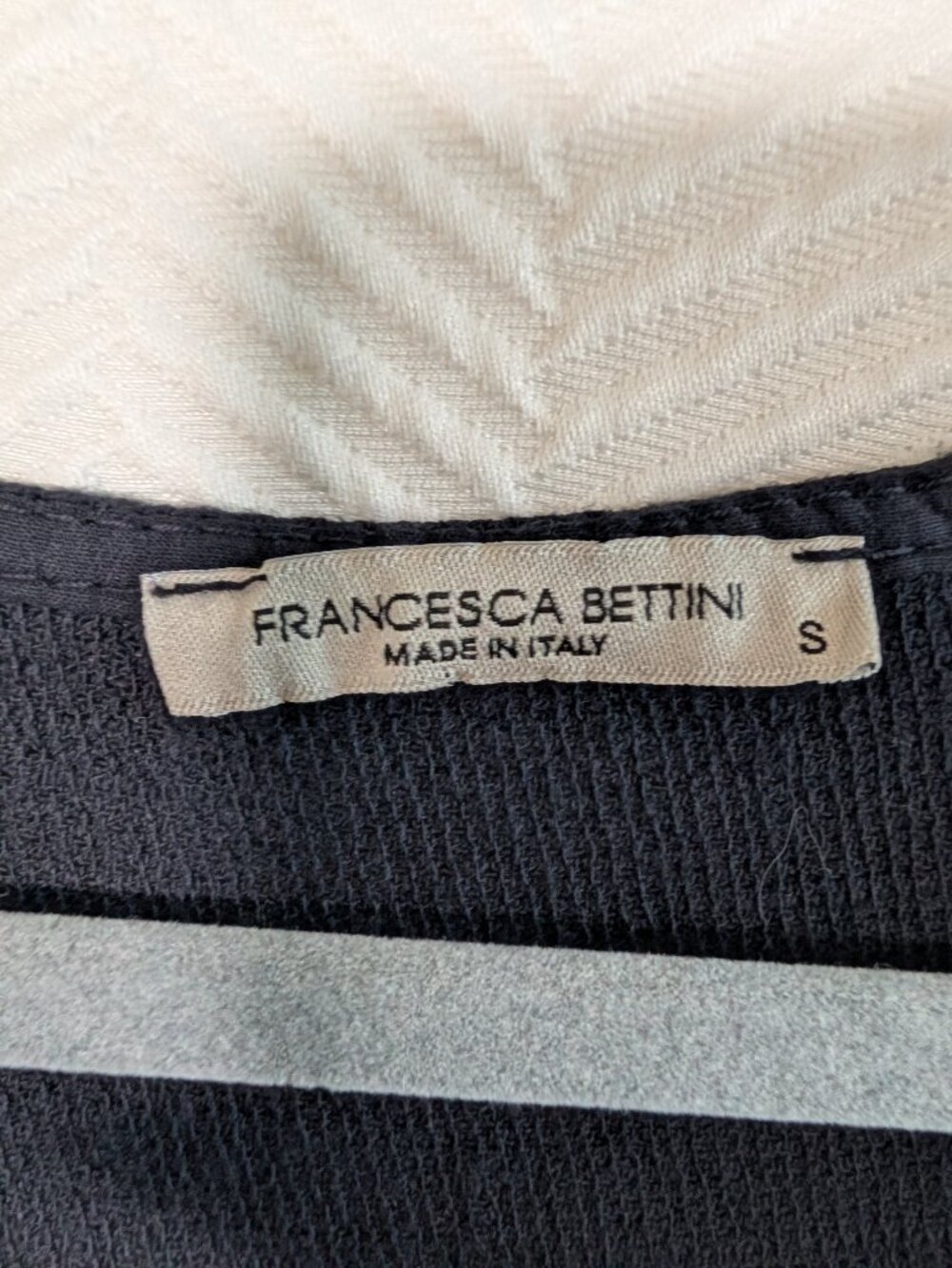 Francesca Bettini 100% Linen V‑Neck Tiered Midi Dress Dark Navy Size Small Boho - Picture 6 of 12
